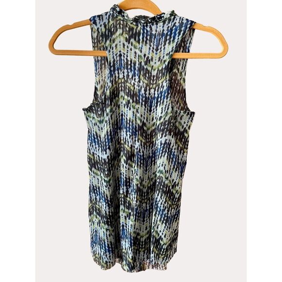 Sweet Pea Anthropologie Stacy Frati Nylon Mesh Top Tank Cami Blouse Blue Green S - Picture 3 of 4